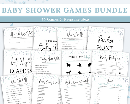 Baby Shower Games Bundle Plus 1 Bonus Game!